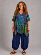Normal Crazy - blouse Dinie korte mouw - Groen/blauw
