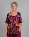 Normal Crazy - Blouse New Moza korte mouw - Batik rozen