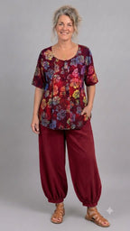 Normal Crazy - Blouse New Moza korte mouw - Batik rozen