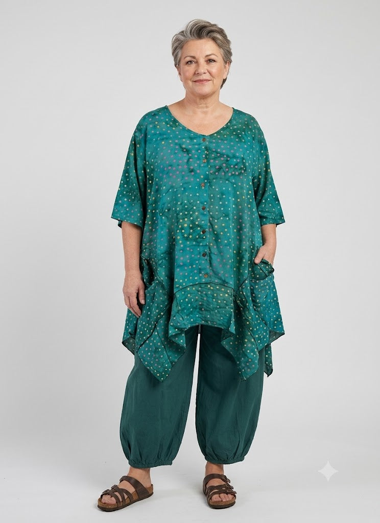 Normal Crazy - Tuniek Peru korte mouw - Groen stip