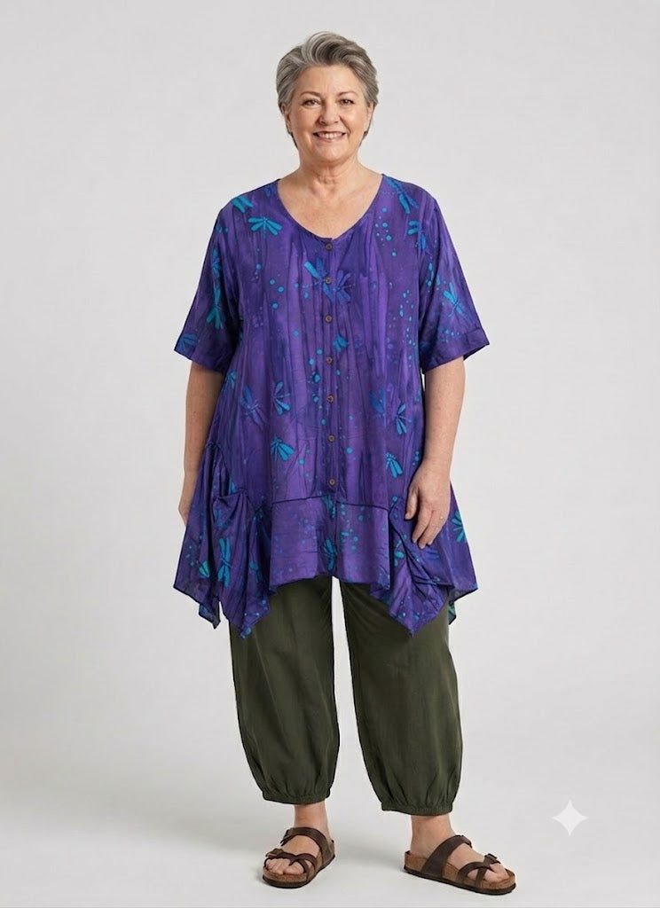 Normal Crazy - Tuniek Peru korte mouw - Paars Libelle