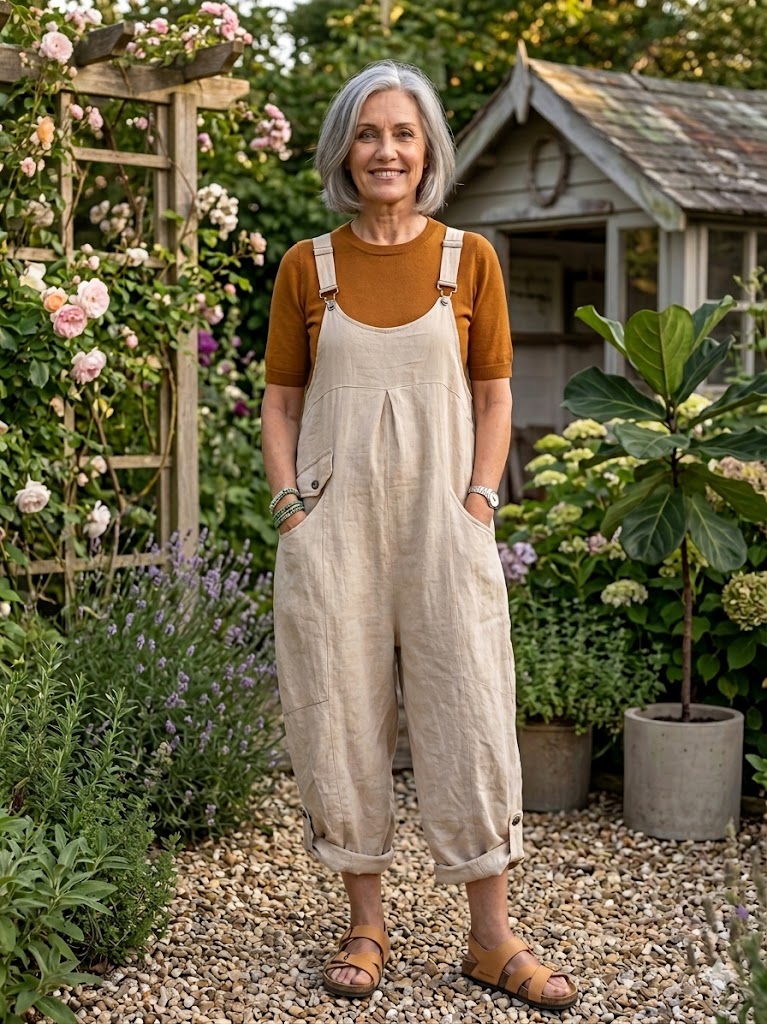 BB Style - Tuinbroek - Linen nu blauw