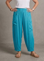 Normal Crazy - Broek Delphine - 100% Rayon - Uni Turquoise