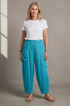 Normal Crazy - Broek Delphine - 100% Rayon - Uni Turquoise