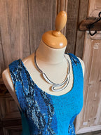 Normal Crazy - Mouwloze Dress Eva met gesmokt lijfje - Helderblauw