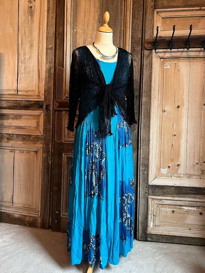 Normal Crazy - Mouwloze Dress Eva met gesmokt lijfje - Helderblauw