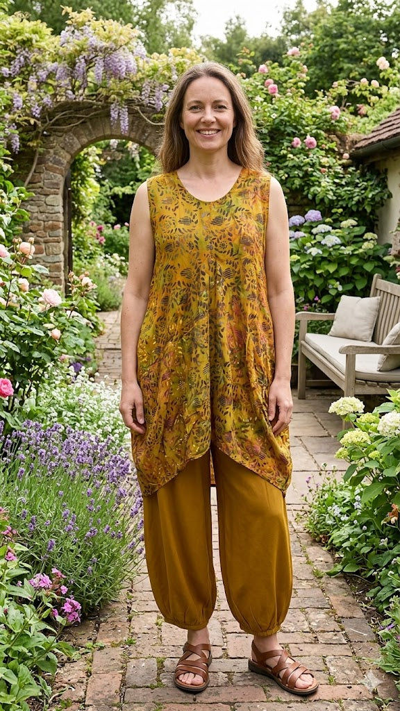 Normal Crazy - Top Balon - Olijf groen bloem