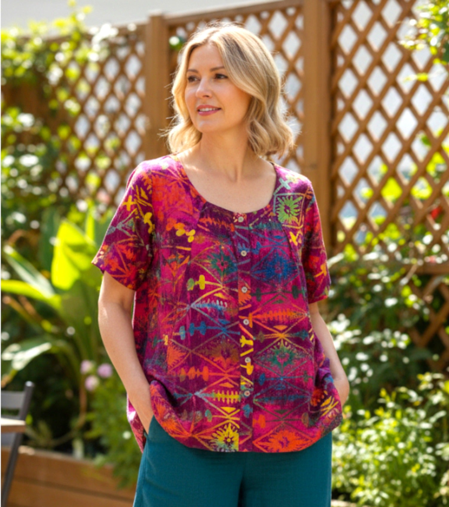 Normal Crazy - Blouse New Moza korte mouw Batik
