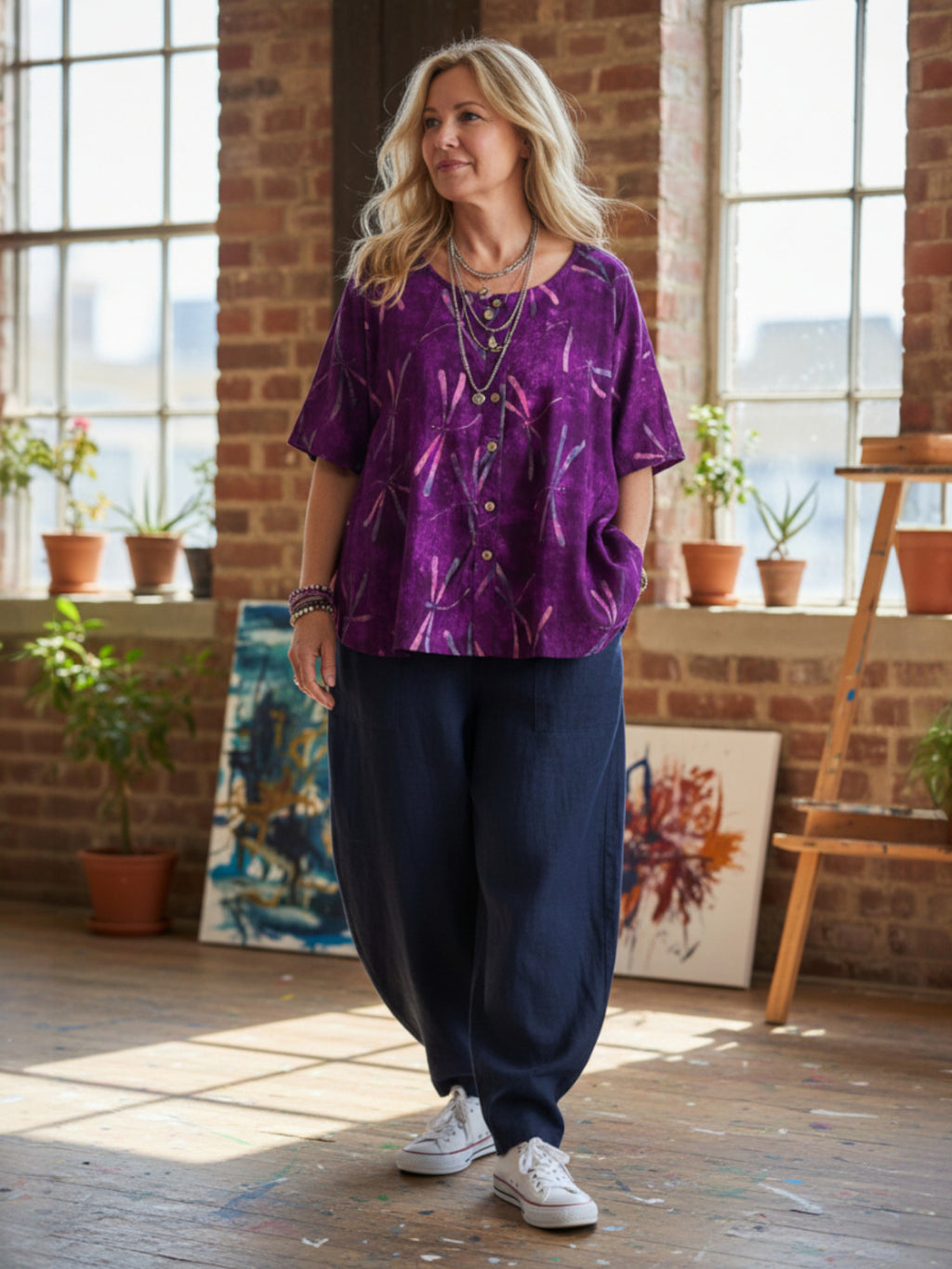 Normal Crazy - Blouse New Moza korte mouw Batik