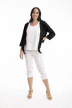 ORIENTIQUE - Bolero vest Tie Shrug - Black