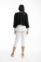 ORIENTIQUE - Bolero vest Tie Shrug - Black