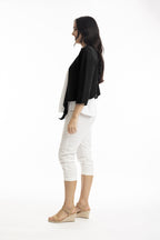 ORIENTIQUE - Bolero vest Tie Shrug - Black
