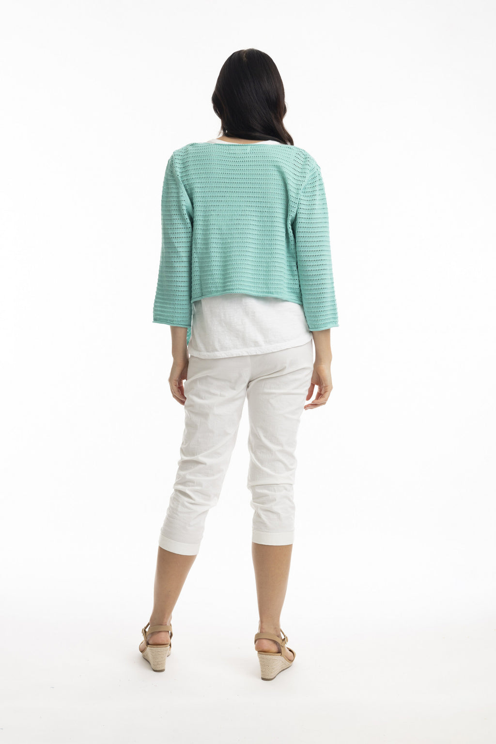 ORIENTIQUE - Bolero vest Tie Shrug - Aqua