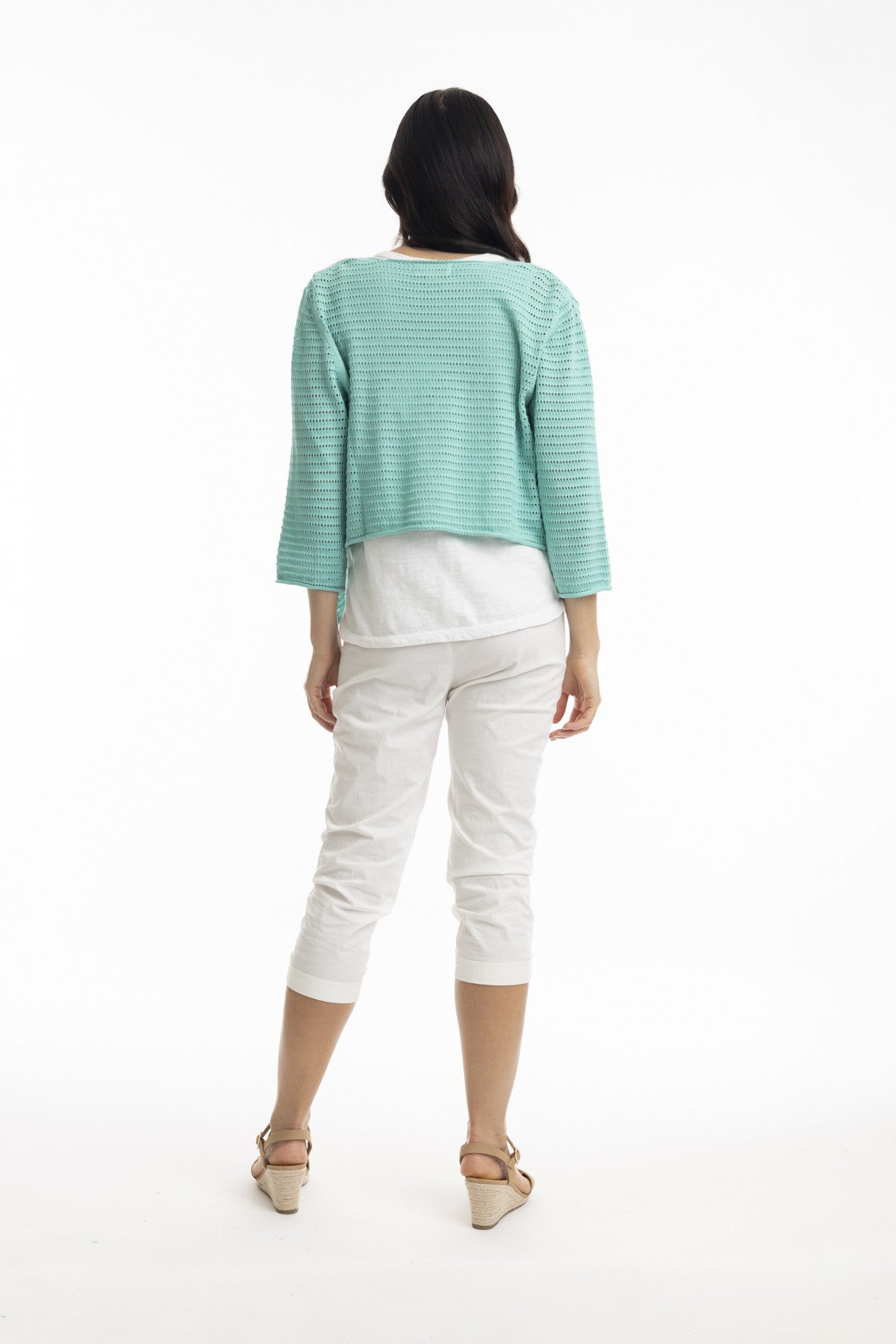 ORIENTIQUE - Bolero vest Tie Shrug - Aqua