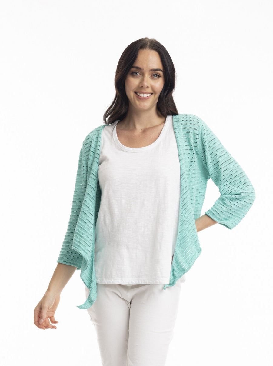 ORIENTIQUE - Bolero vest Tie Shrug - Aqua