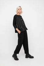 Ozai N Kü - Shirt met circel patroon 766037 - Black