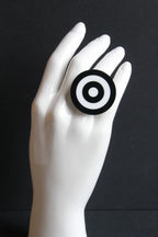 Trijn sieraden - Ring Acrylaat (#R23-102) - Black/white