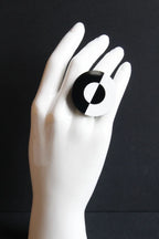 Trijn sieraden - Ring Acrylaat (#R23-103) - Black/white