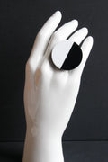Trijn sieraden - Ring Acrylaat (#R23-99) - Black/white 3,8 cm