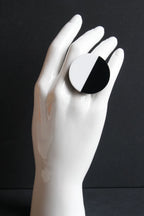 Trijn sieraden - Ring Acrylaat (#R23-99) - Black/white 3,8 cm
