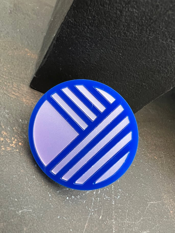 Trijn sieraden - Ring Bauhaus cirkel (#R24-11) - Blauw/lavendel