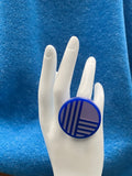 Trijn sieraden - Ring Bauhaus cirkel (#R24-11) - Blauw/lavendel