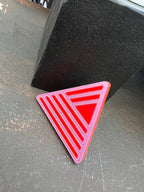 Trijn sieraden - Ring Bauhaus driehoek (#R24-22) - Roze/Rood Rood