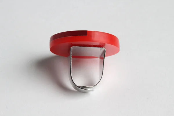 Trijn sieraden - Ring acrylaat (#R25-22) - Rood 3,8 cm Rood