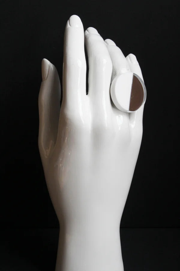 Trijn sieraden - Ring Acrylaat (#R25-26) - Wit 3,8 cm