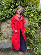 HeArt - Sunart lang Regenjas  - Rood-tussenjas