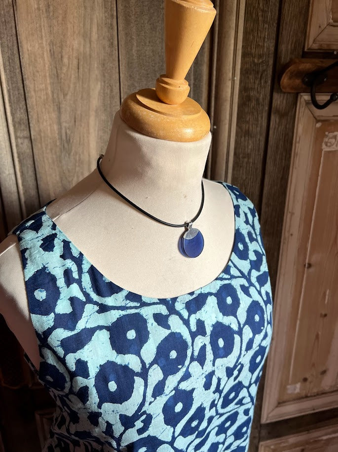 HeArt - Rowtag Mouwloze jurk bloem - Blauw