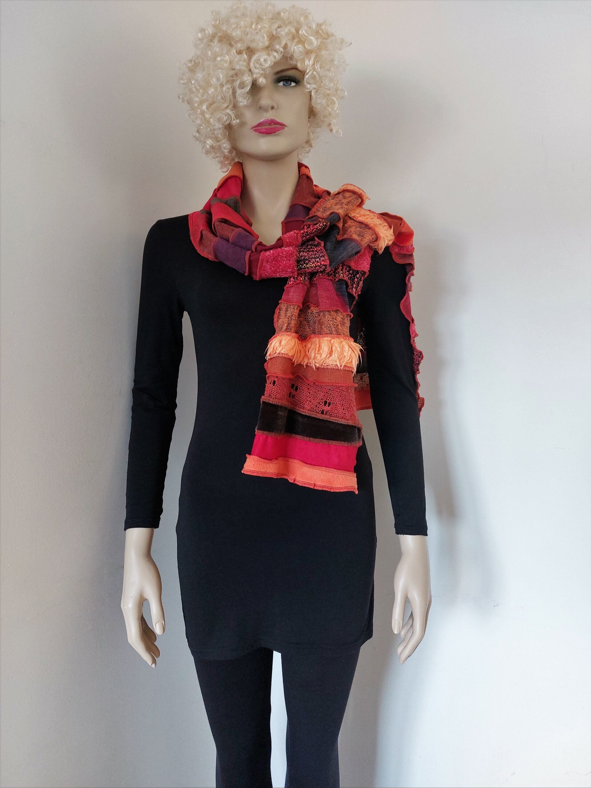 Liz & Joe - Sjaal S 425 M1 - Rood-oranje-roestbruin