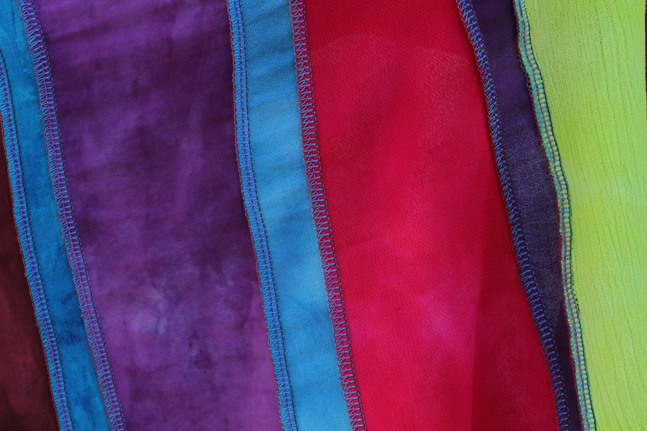 Liz & Joe - Viscose sjaal dikke en dunnen strepen S 427 V - Regenboog