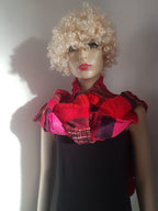 Liz & Joe - Sjaal van gebreide stofjes S 425 M1 - Roze-rood magenta