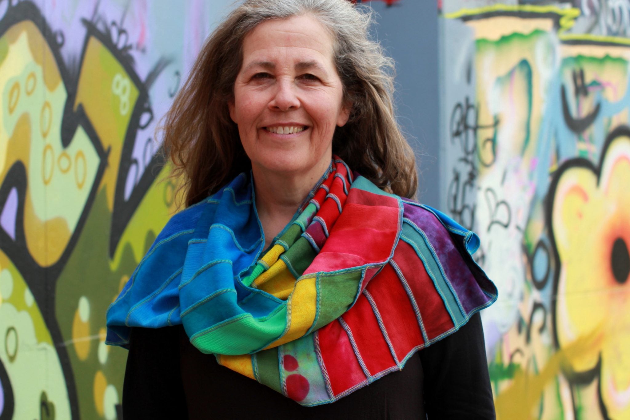 Liz & Joe - Viscose sjaal  - Regenboog - S 425 V