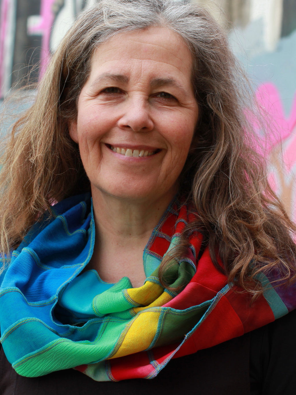 Liz & Joe - Viscose sjaal  - Regenboog - S 425 V