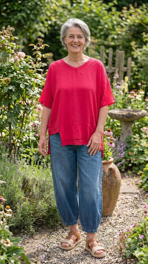 Sinne - Shirt asymmetrisch  - Magenta