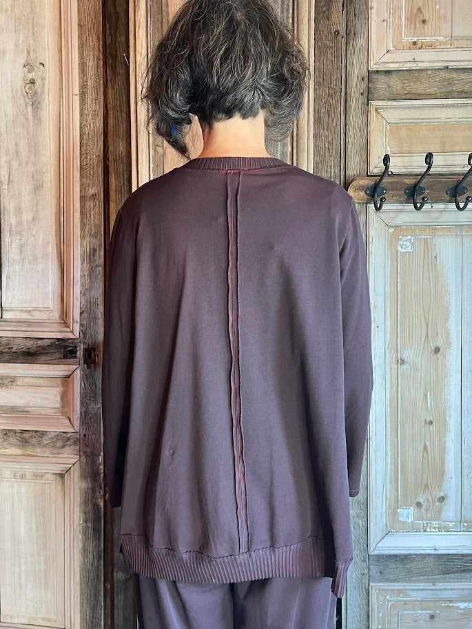 Sinne - Trui ronde gebreide hals - Bruin