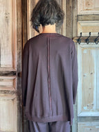 Sinne - Trui ronde gebreide hals - Bruin
