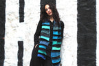 Liz & Joe - Sjaal S 425 M6 - Blauw-groen-zwart