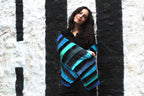 Liz & Joe - Sjaal S 425 M6 - Blauw-groen-zwart
