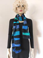 Liz & Joe - Sjaal S 425 M6 - Blauw-groen-zwart