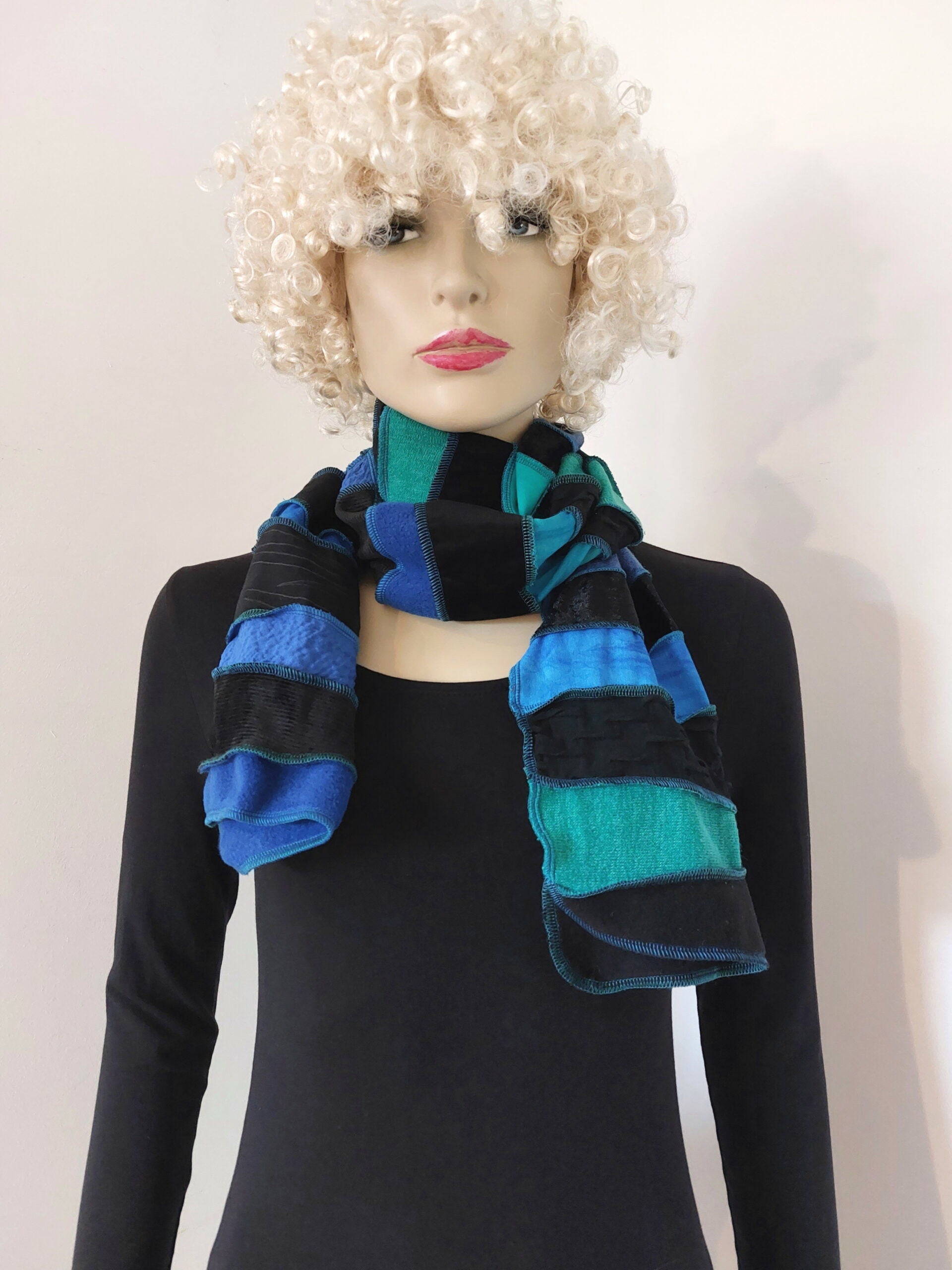 Liz & Joe - Sjaal S 425 M6 - Blauw-groen-zwart