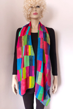 Liz & Joe - Patchwork sjaal, viscose - Regenboog