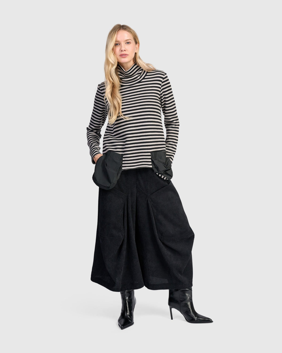 Alembika - Broek Cord Harem - Zwart - AP700B