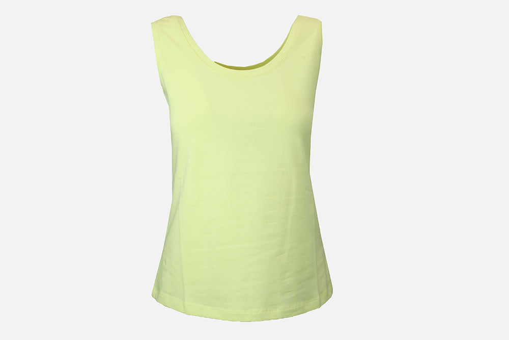 Dolcezza - Basic Mouwloze  top - Geel