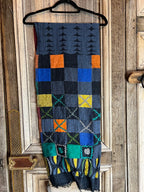 The Blue Turban - Wollen sjaal met ambachtelijk borduursel*