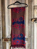 The Blue Turban - Wollen sjaal met ambachtelijk borduursel*