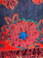 The Blue Turban - Wollen sjaal met ambachtelijk borduursel*