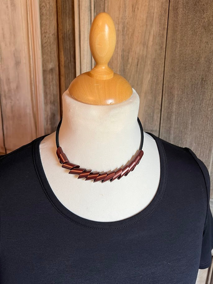 Tjonge Jonge Sieraden - Collier cilinders - Bruin